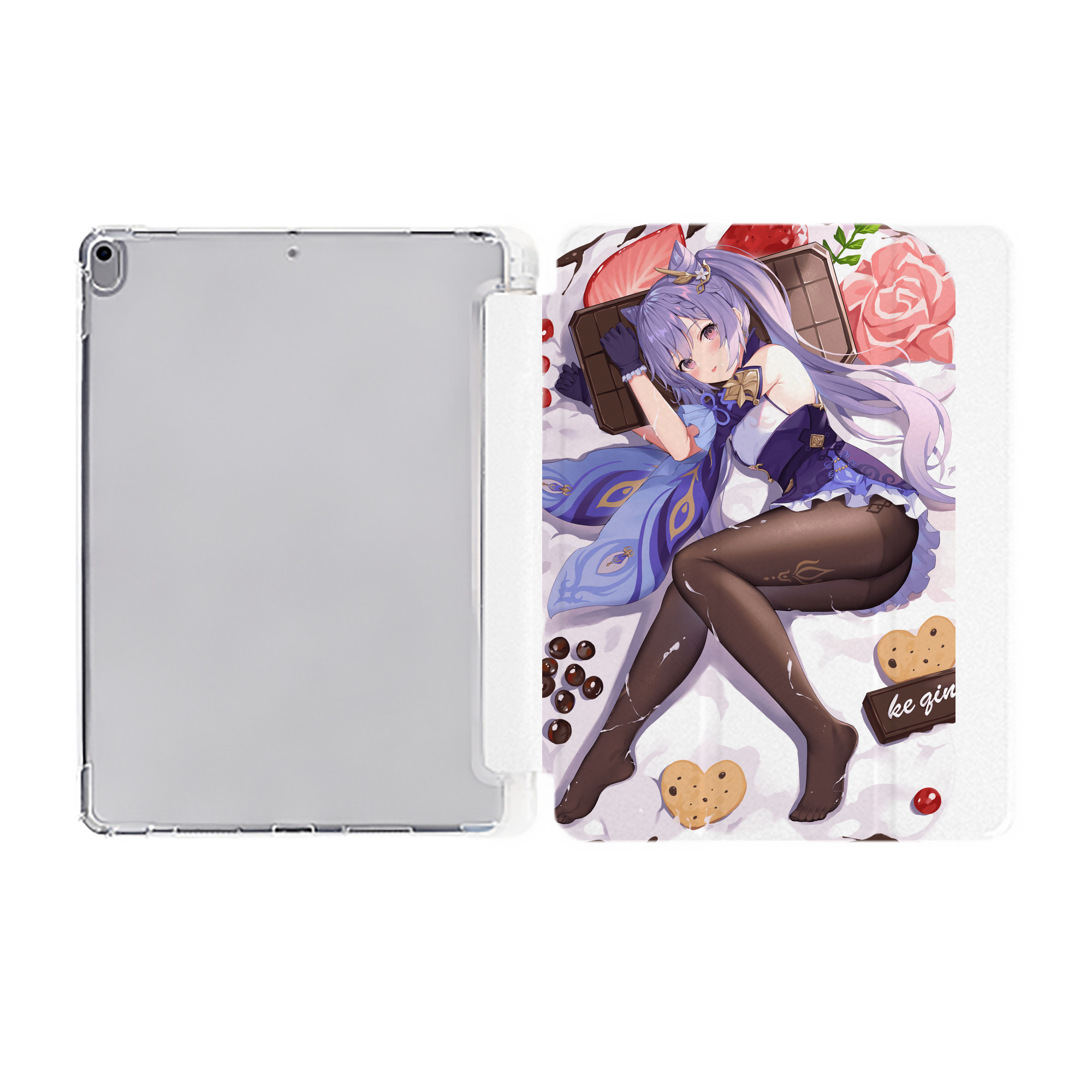げんし神 刻晴 こくせい genshin Kokusei IPad ケース ペン収納付き 三つ折りスタンド PUレザー×シリコン 対応機種9.5/10.5/10.9インチ